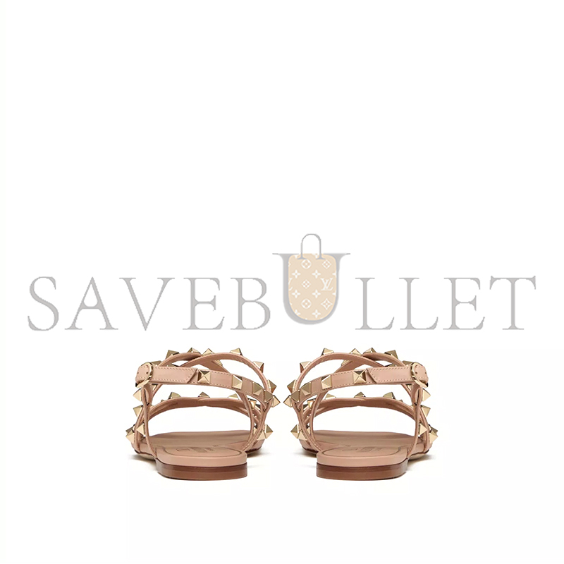 VALENTINO CALFSKIN ROCKSTUD SANDAL WITH STRAPS 5W2S0HR8VOD_GF9
