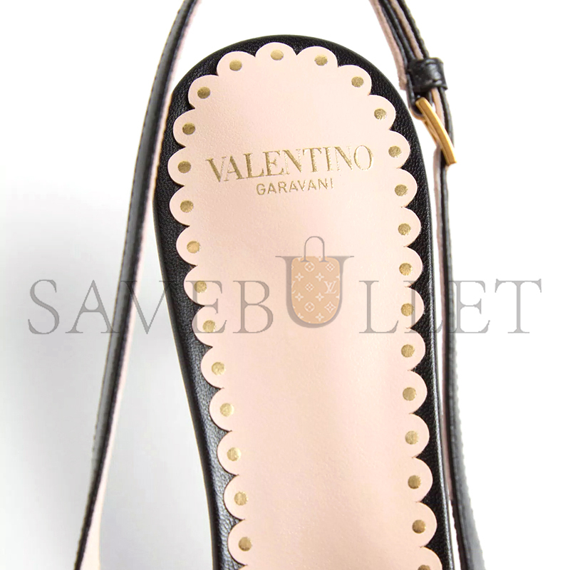 VALENTINO BEPOINTY SLINGBACK PUMP IN PATENT LEATHER AND KIDSKIN 45MM 6W2S0LL3DAL_790