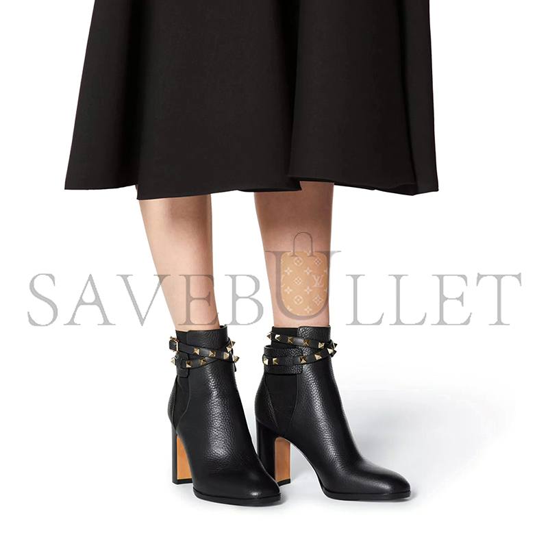 VALENTINO ROCKSTUD GRAINY CALFSKIN ANKLE BOOT 90 MM 3W2S0P62VCE_0NO