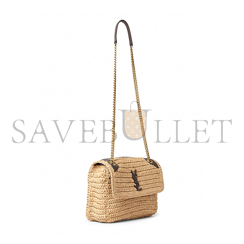 Y*L niki raffia shoulder bag in beige 098096618922 (22*16.5*12cm)