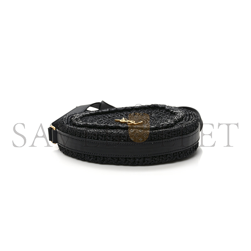 Y*L sac round in raffia black 68560124700940 (21*21*4cm)