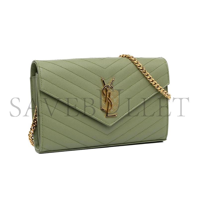 Y*L cassandre matelassÉ chain wallet in grain de poudre embossed leather 377828bow013316 (22.5*14*4cm)