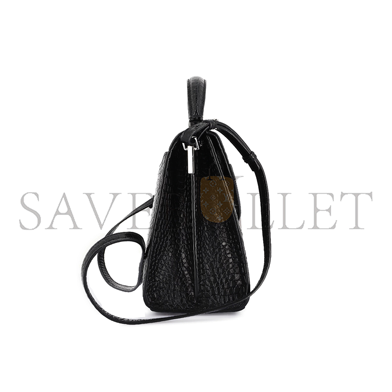 Y*L cassandra medium top handle bag in crocodile-embossed shiny leather 578000546632 (24.5*20*11.5cm)