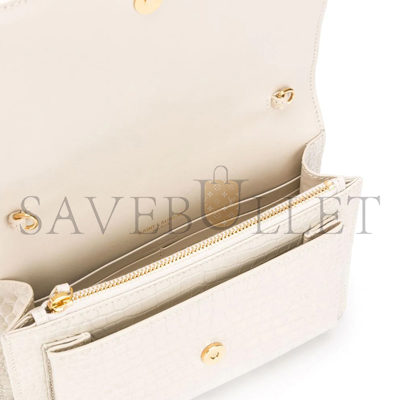 Y*L sunset chain wallet in crocodile-embossed shiny leather 533026dnd1j9207 (19*14*5.5cm)