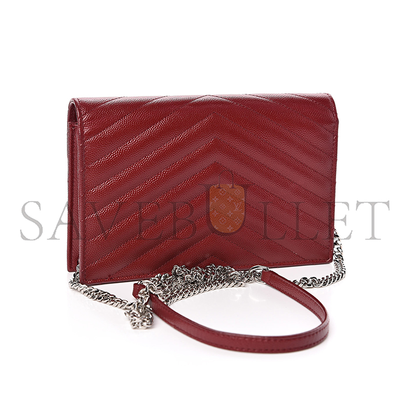 Y*L cassandre matelassÉ envelope chain wallet in grain de poudre embossed leather 695108462551 (19*12.5*3.5cm)
