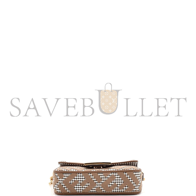 F**di baguette bag zucca houndstooth wool mini (19*11*5cm)