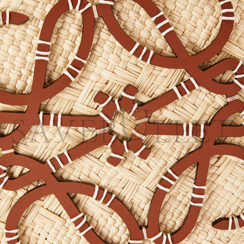 L0ew* medium anagram basket bag in iraca palm and calfskin a223t43x02 (46*24.5*16cm)