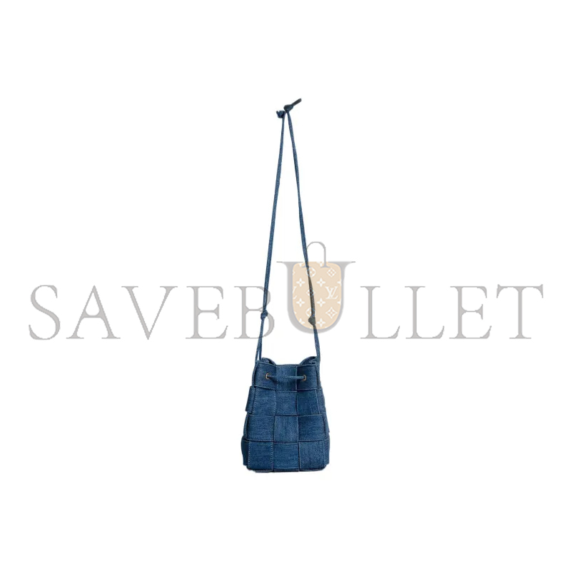 bo*te*ga Ve*ne*ta cassette denim bucket 743789v2zb14019 (18*13.5*13.5cm)