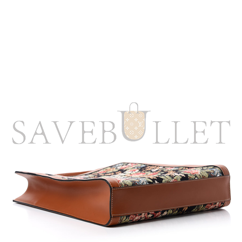 Ce**e small tote in cabas floral jacquard and cowhide 192082cxg.19rv (32*29*8cm)