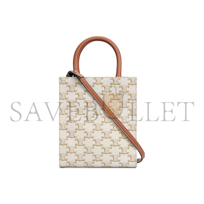 Ce**e mini tote in cabas triomphe prints and leather 194372bzk.01bc (21*17*4cm)