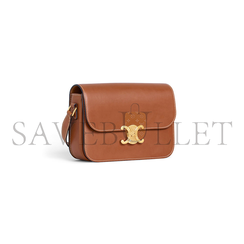 Ce**e medium classique triomphe bag in natural calfskin 187363bfn.04lu (22.5*16.5*7.5cm)