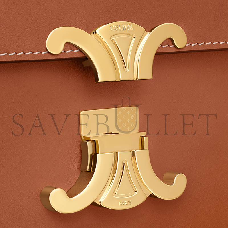 CELIN SMALL TEEN TRIOMPHE BAG IN NATURAL CALFSKIN 188423BFN.04LU (18.5*14*6cm)