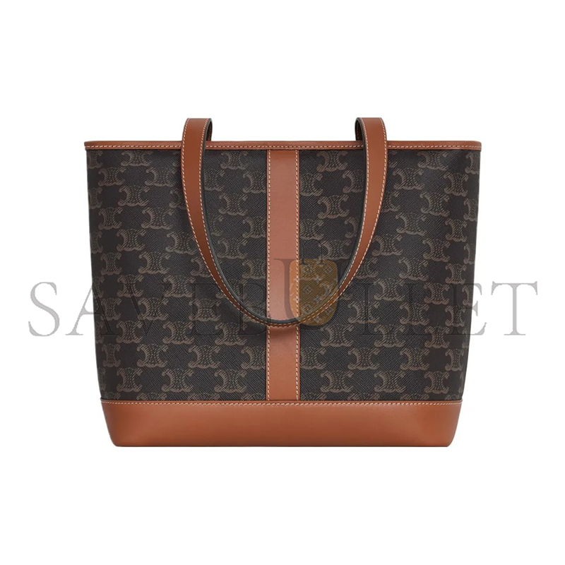 Ce**e small tote bag triomphe in triomphe canvas and lambskin 115082cas.04lu (26.5*23*12cm)