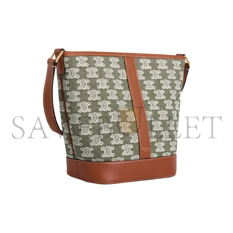 Ce**e small bucket in triomphe canvas and calfskin 191442cs8.15kh (30*22*13cm)
