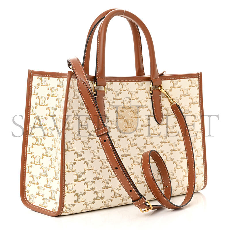 Ce**e triomphe canvas calfskin mini horizontal cabas white 199742bzj.04lv (34*23*12.5cm)