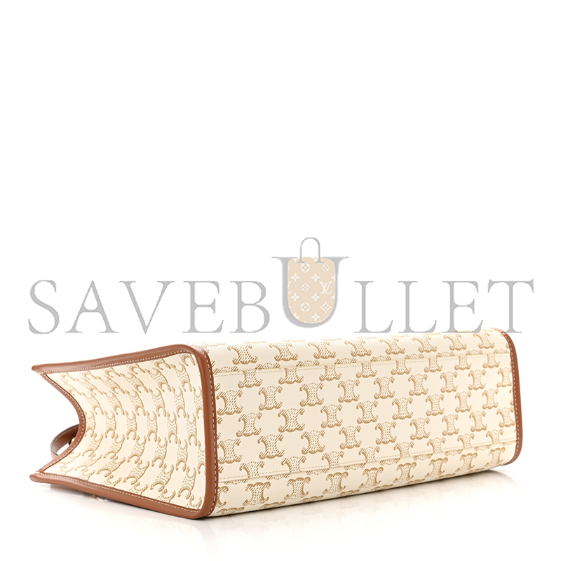 Ce**e triomphe canvas calfskin mini horizontal cabas white 199742bzj.04lv (34*23*12.5cm)