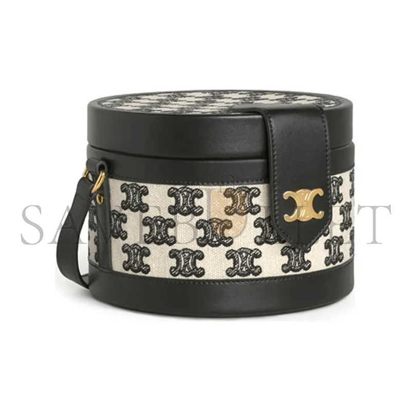 Ce**e shoulder bag tambour triomphe in fabric and cow leather 195192cs8.38no (17*17*12cm)