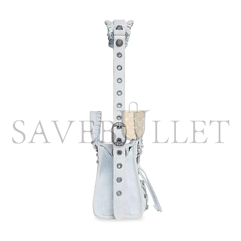 Ba*len*cia*ga small neo cagole city in denim light blue 700940210b08104 (25.9*17.8*11.4cm)