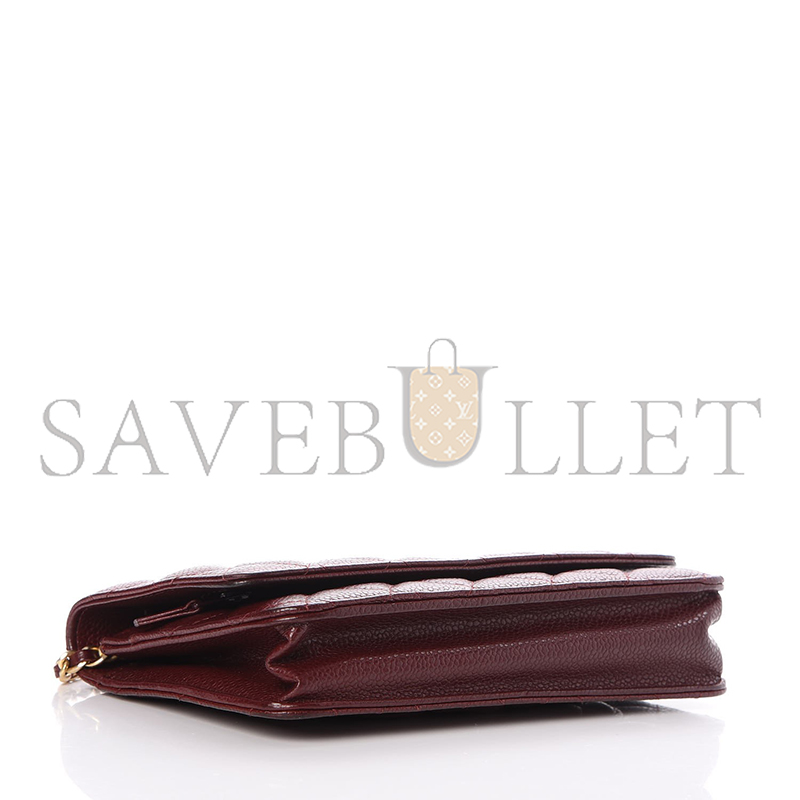 Ch*el classic wallet on chain grained shiny calfskin ap4241 (19.5*12*4cm)