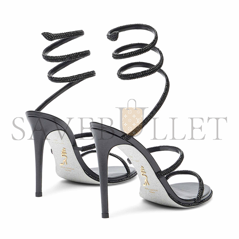 RENE CAOVILLA CLEO BLACK SANDAL 105 C10416-105