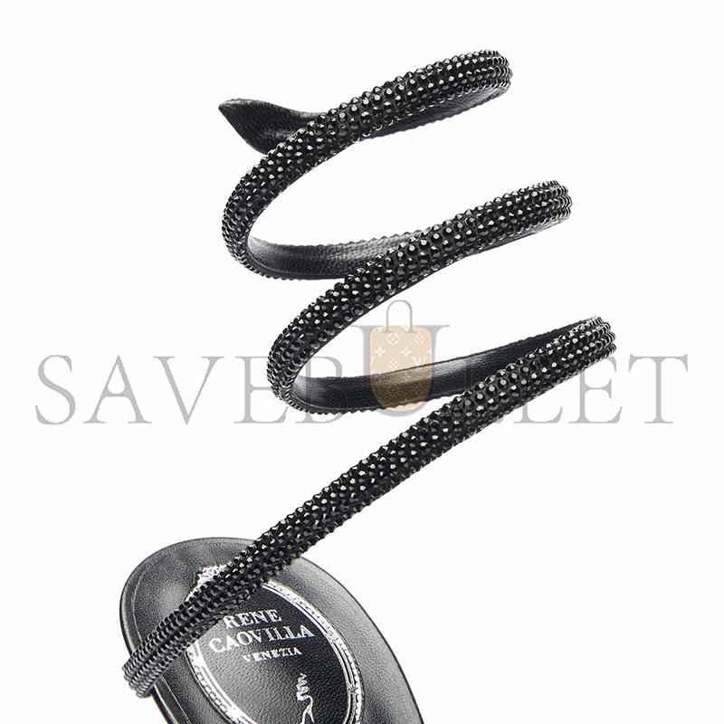 RENE CAOVILLA CLEO BLACK SANDAL 105 C10416-105
