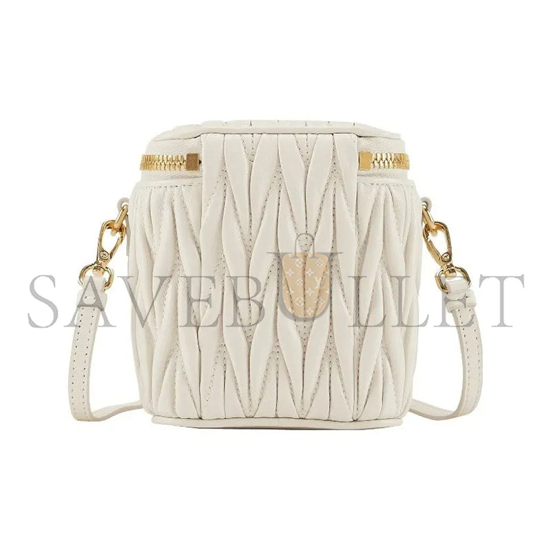 MIU MIU MATELASSÉ LOGO-PLAQUE MINI BAG 5NR018 (10.5*9.5*7cm)
