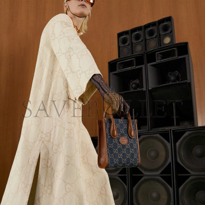 G*u*i mini tote bag with interlocking&g 671623 (20*16*7cm)