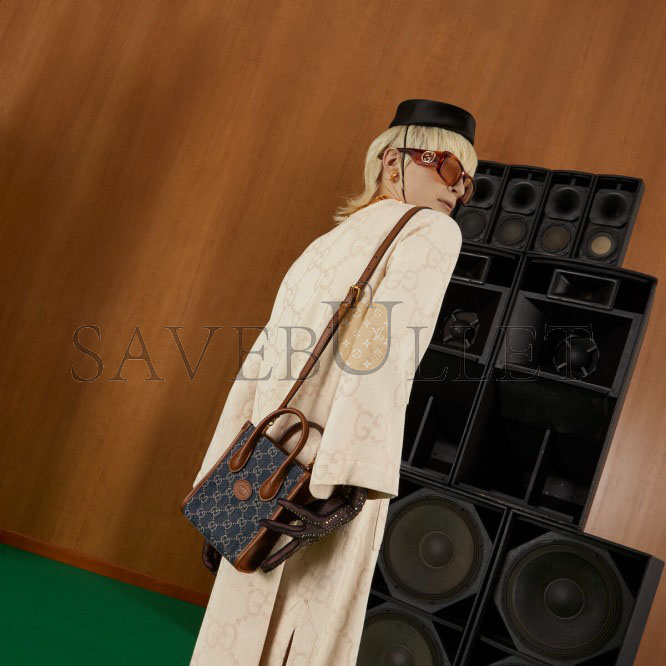 G*u*i mini tote bag with interlocking&g 671623 (20*16*7cm)