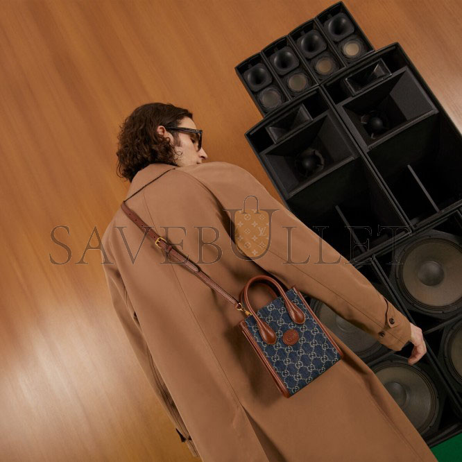 G*u*i mini tote bag with interlocking&g 671623 (20*16*7cm)