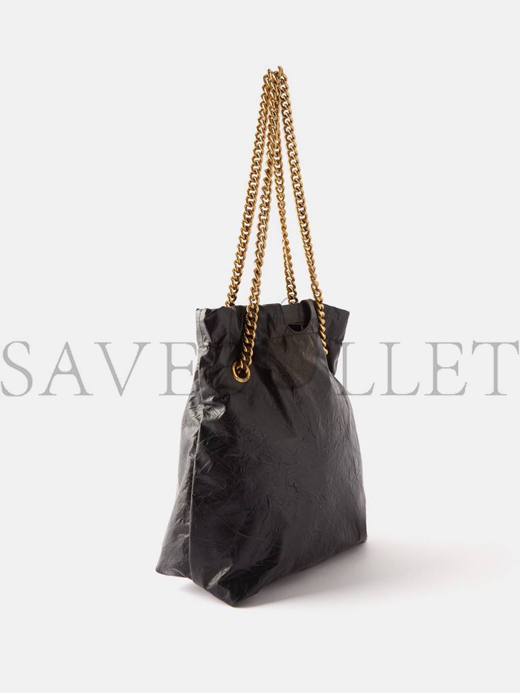 Ba*len*cia*ga black crush creased-leather tote bag matchesfashion us (27.9*25.4*10.1cm)