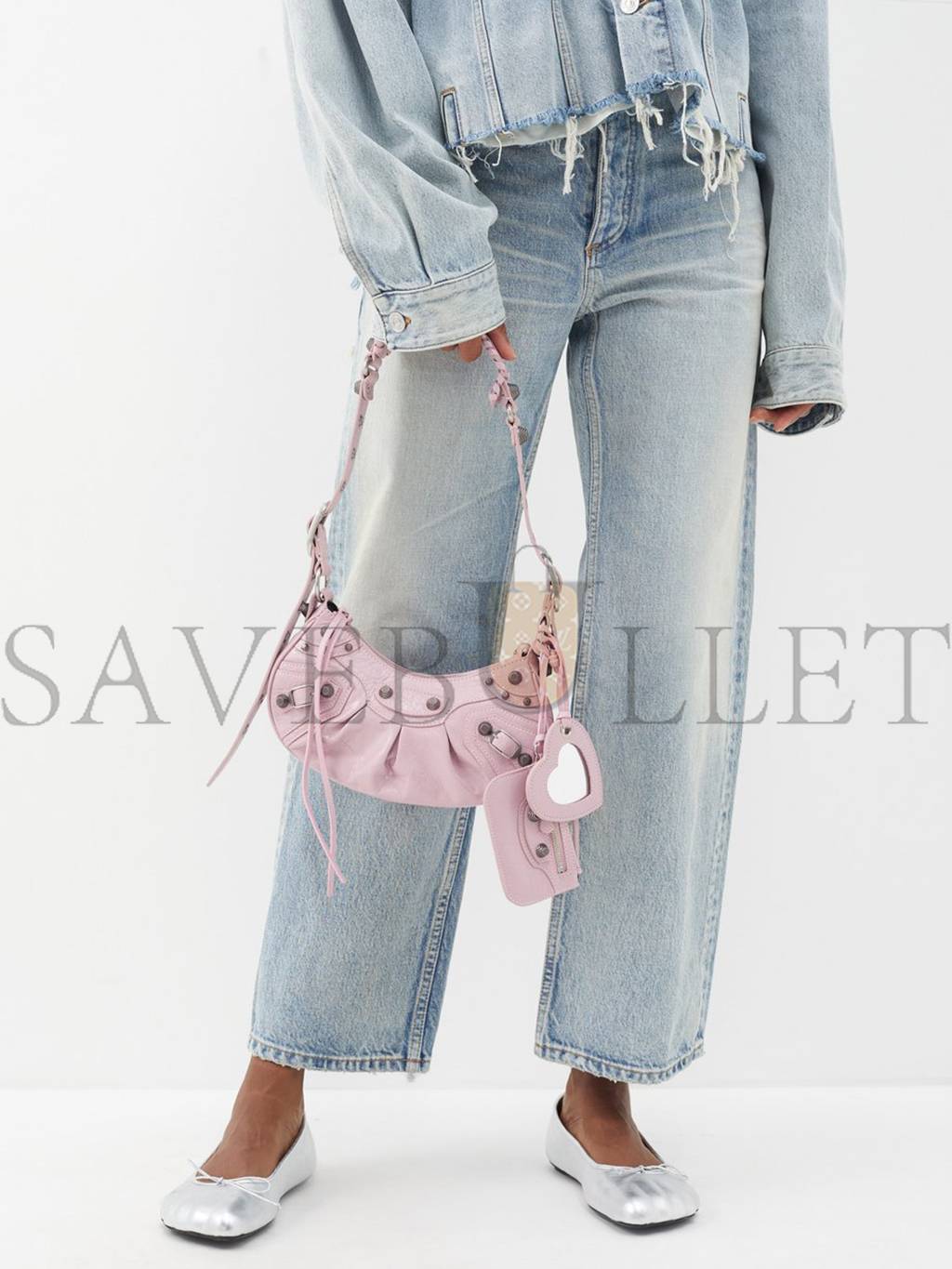 Ba*len*cia*ga pink le cagole xs leather shoulder bag matchesfashion us (26*13*5cm)