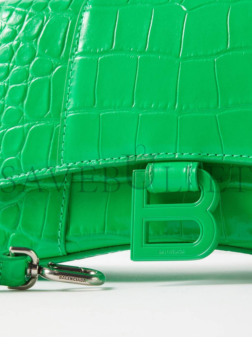 Ba*len*cia*ga green hourglass xs croc-effect leather cross-body bag matchesfashion us (19*12.1*7.6cm)