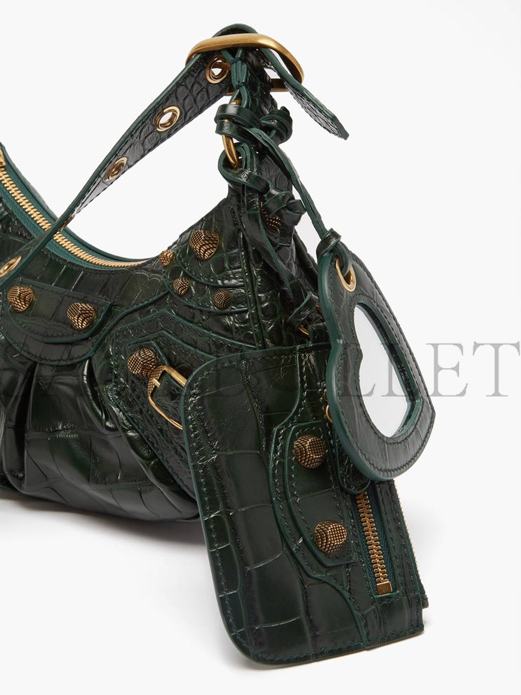 Ba*len*cia*ga green cagole xs croc-effect leather shoulder bag matchesfashion us (25.4*14*6cm)