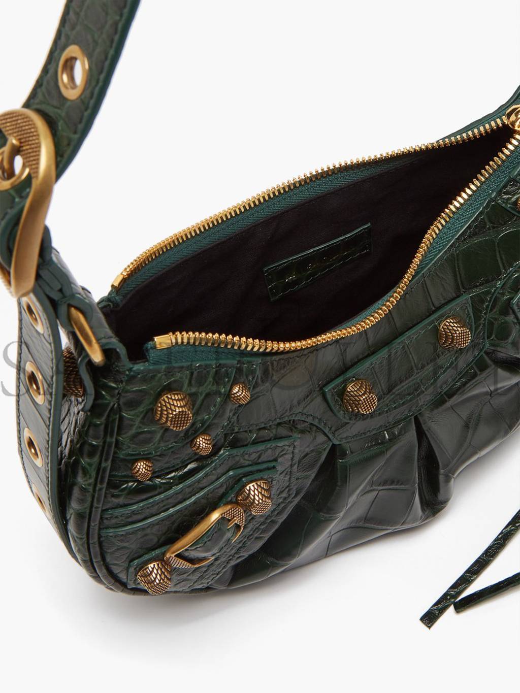 Ba*len*cia*ga green cagole xs croc-effect leather shoulder bag matchesfashion us (25.4*14*6cm)