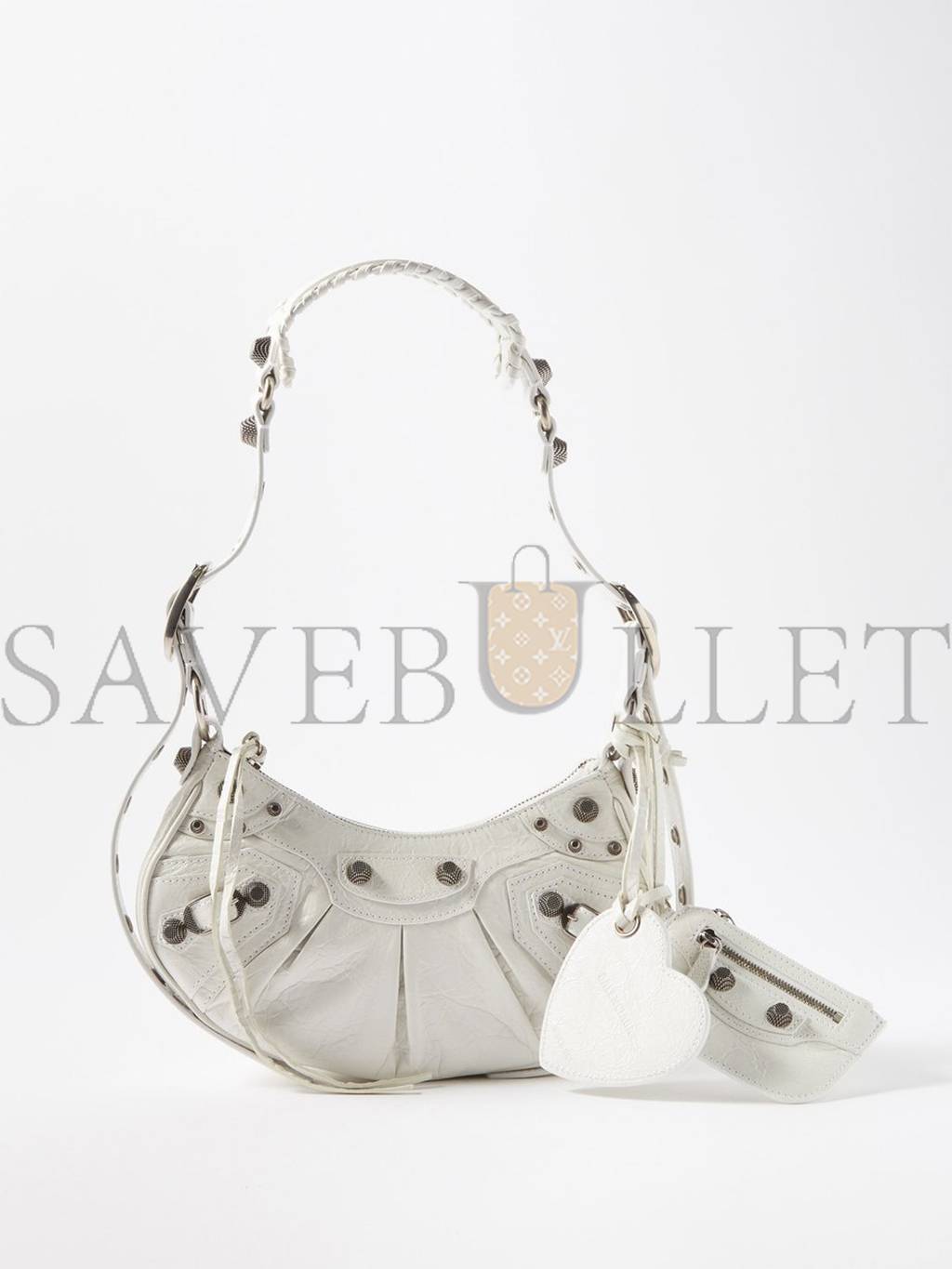 Ba*len*cia*ga white cagole xs leather shoulder bag matchesfashion us (24*13.5*5.4cm)