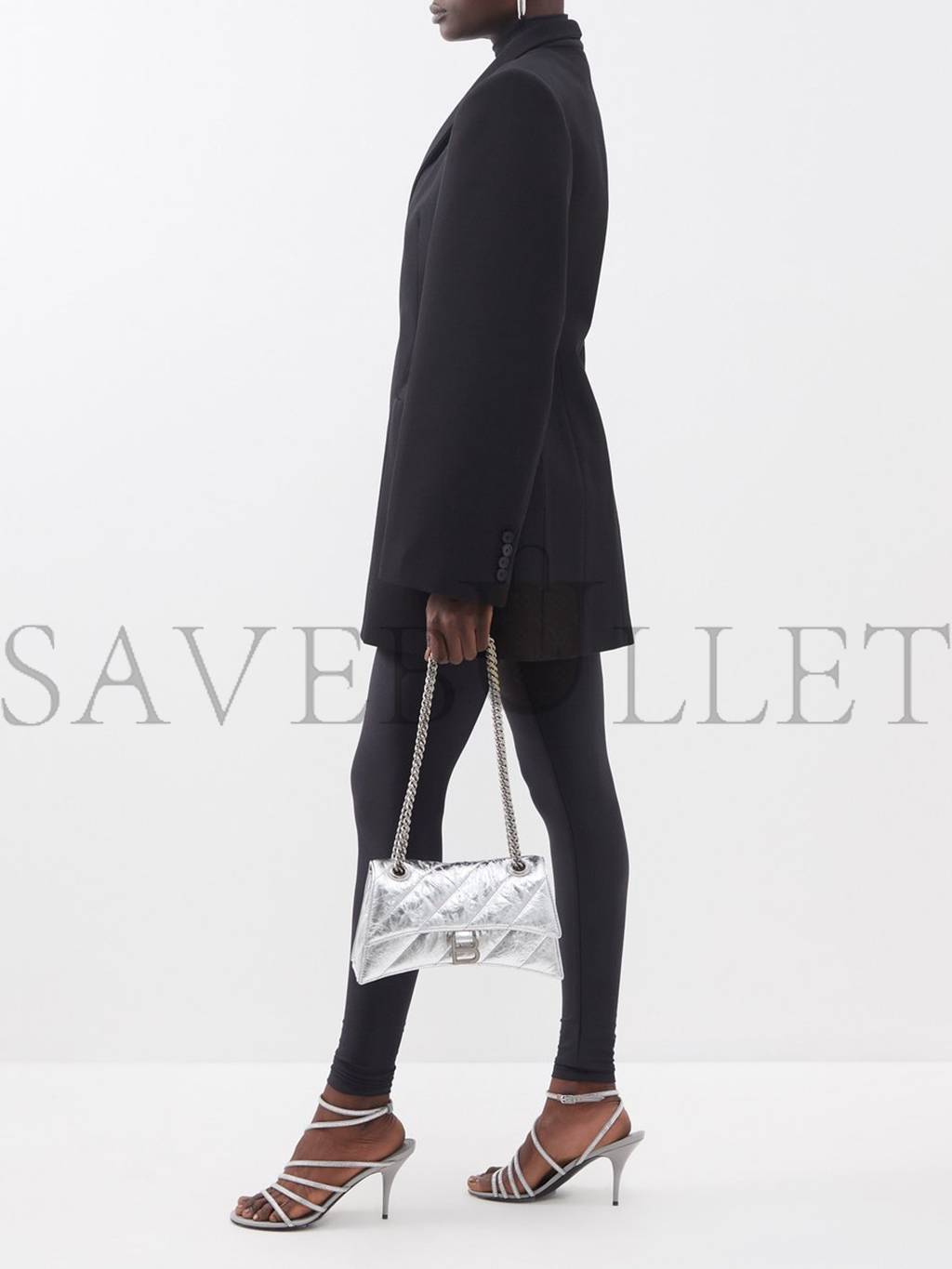 Ba*len*cia*ga silver crush s quilted creased-leather shoulder bag matchesfashion us (25.4*14.9*10cm)