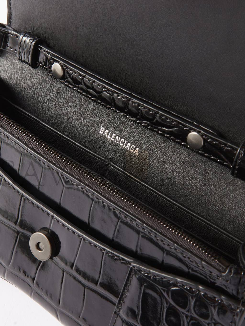 Ba*len*cia*ga black hourglass croc-effect leather cross-body bag matchesfashion us (20*12.1*10.6cm)