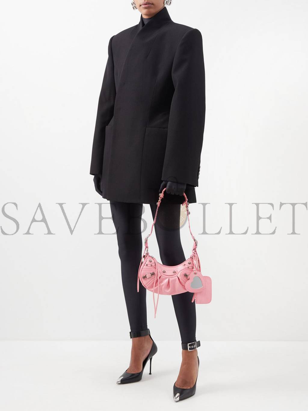 Ba*len*cia*ga pink le cagole xs crinkled-leather shoulder bag matchesfashion us (25.6*11.4*7.3cm)