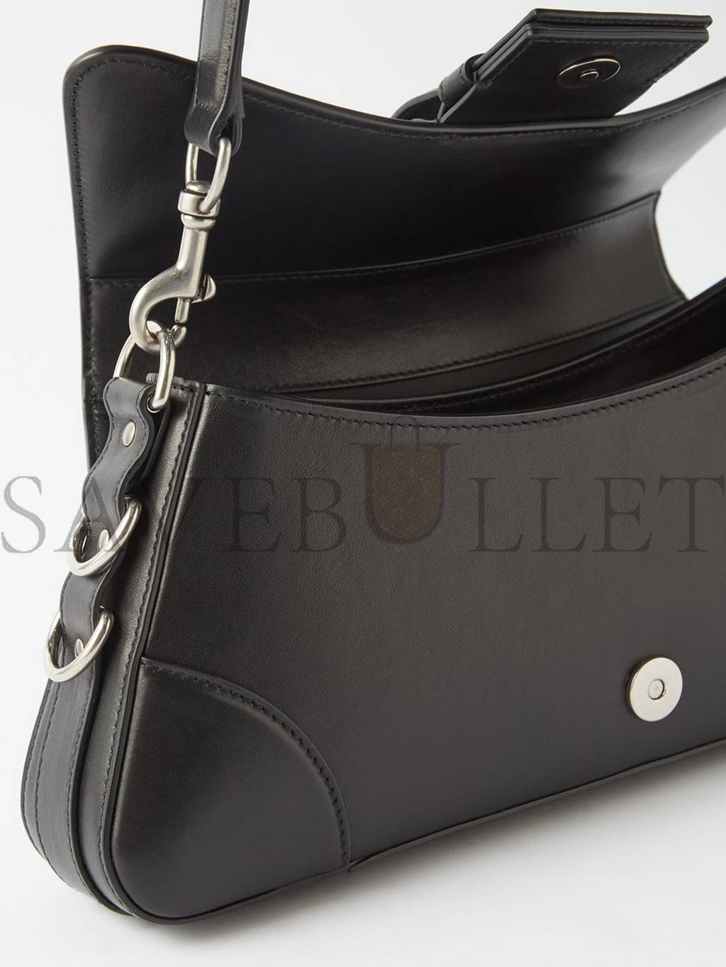 Ba*len*cia*ga black lindsay m buckled leather shoulder bag matchesfashion us (34.7*15.2*6cm)