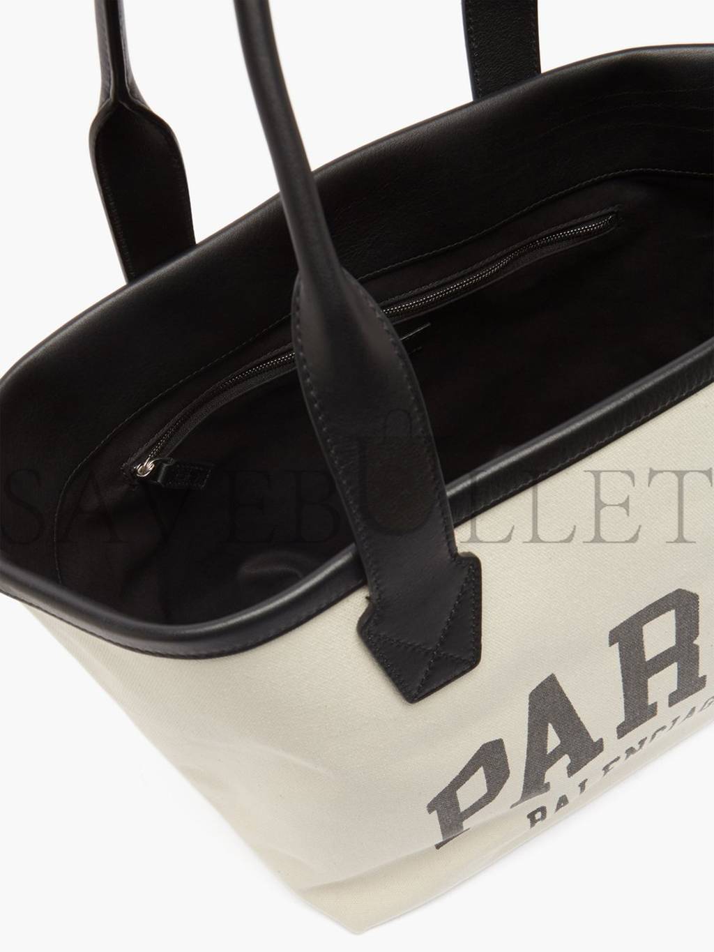 Ba*len*cia*ga neutral paris logo-print leather-trim canvas tote bag matchesfashion us (41.1*25.1*17.5cm)