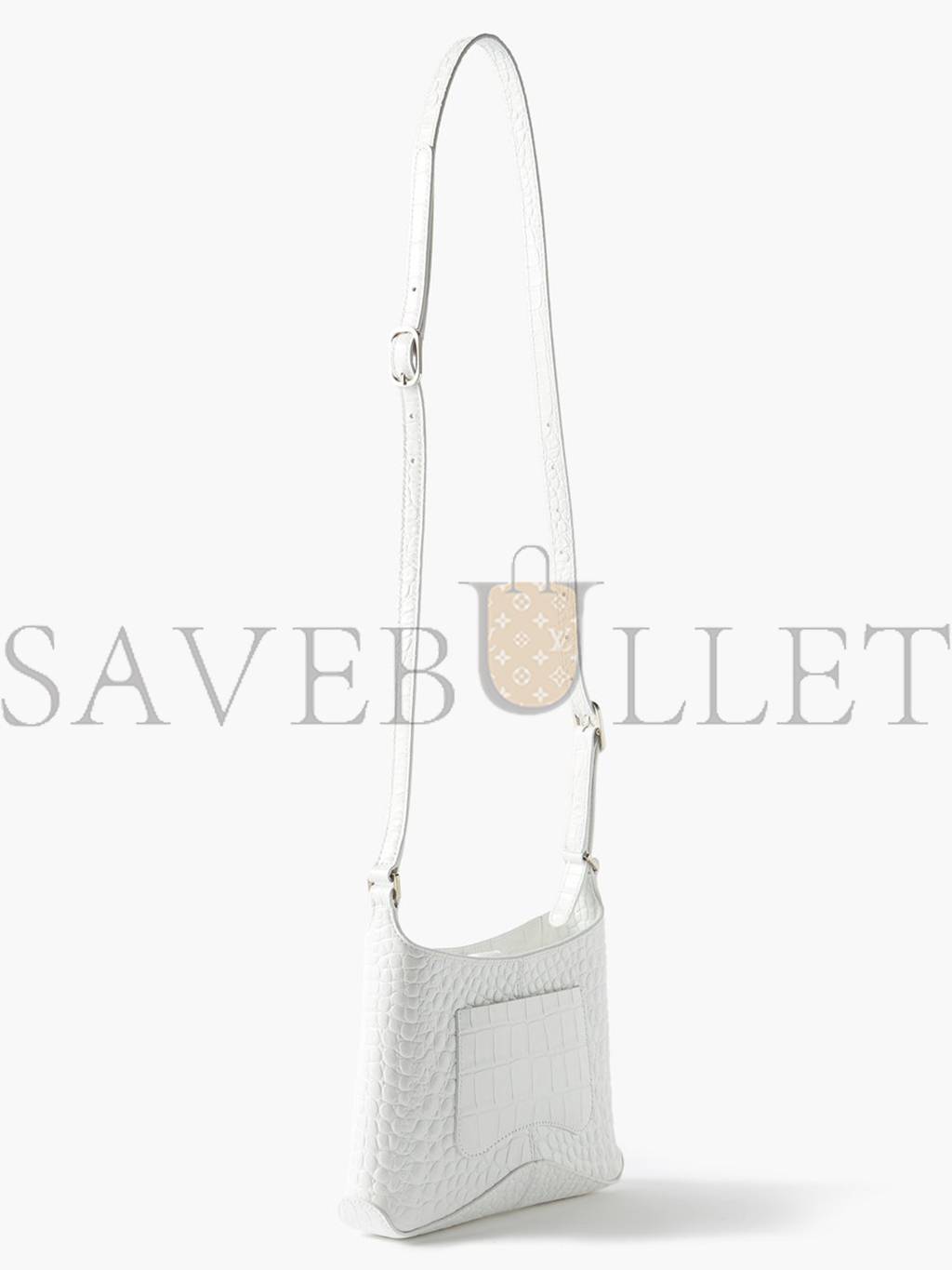 Ba*len*cia*ga white xx bb-logo crocodile-effect leather shoulder bag matchesfashion us (22.8*16.5*4cm)