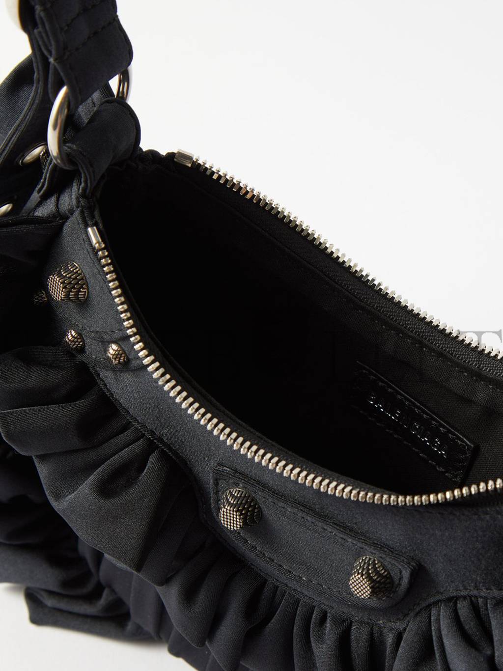 Ba*len*cia*ga black le cagole xs ruffled spandex shoulder bag matchesfashion us (25.6*11.4*7.3cm)