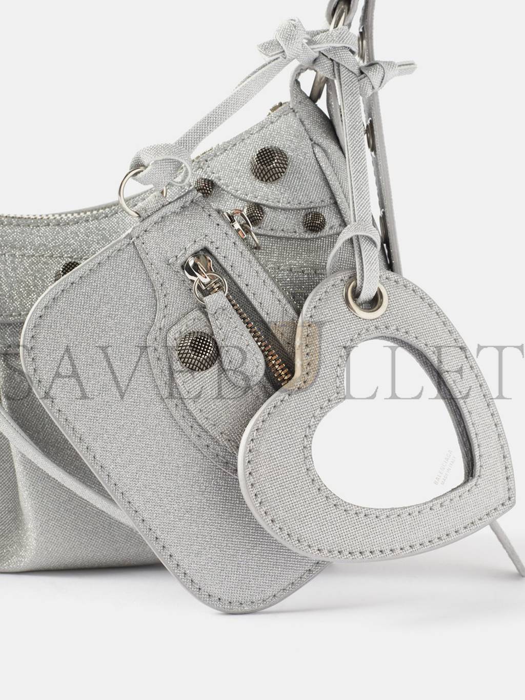 Ba*len*cia*ga silver le cagole xs metallic-canvas shoulder bag matchesfashion us (25.4*12.7*7.3cm)