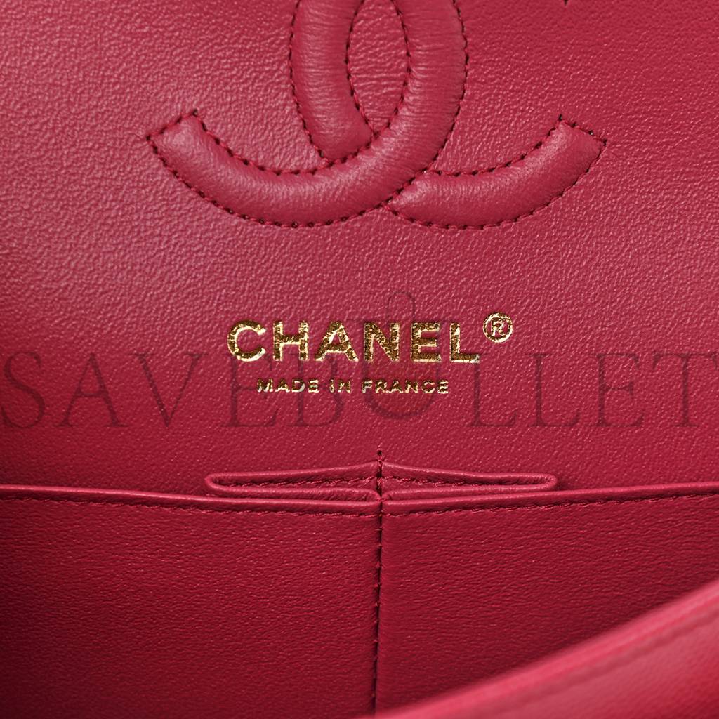 Ch*el caviar quilted small double flap dark pink gold hardware (23*13*6cm)