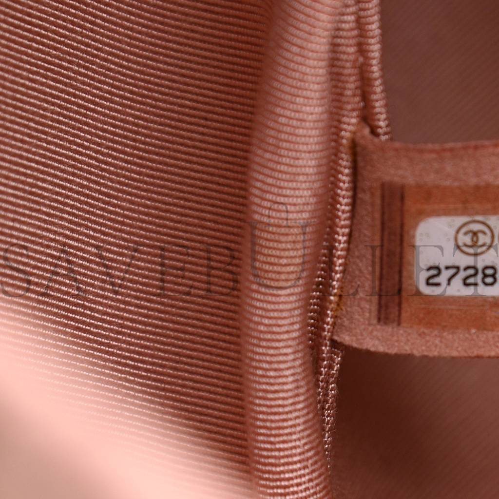 Ch*el aged calfskin quilted small gabrielle backpack pink silver hardware (23*21*10cm)