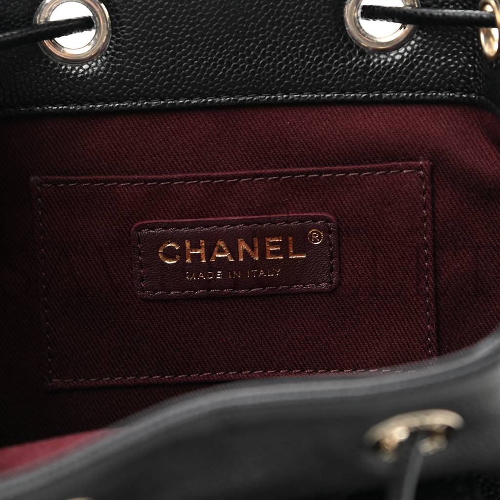 Ch*el master caviar quilted cc pocket bucket bag black rose gold hardware (19*18*8cm)