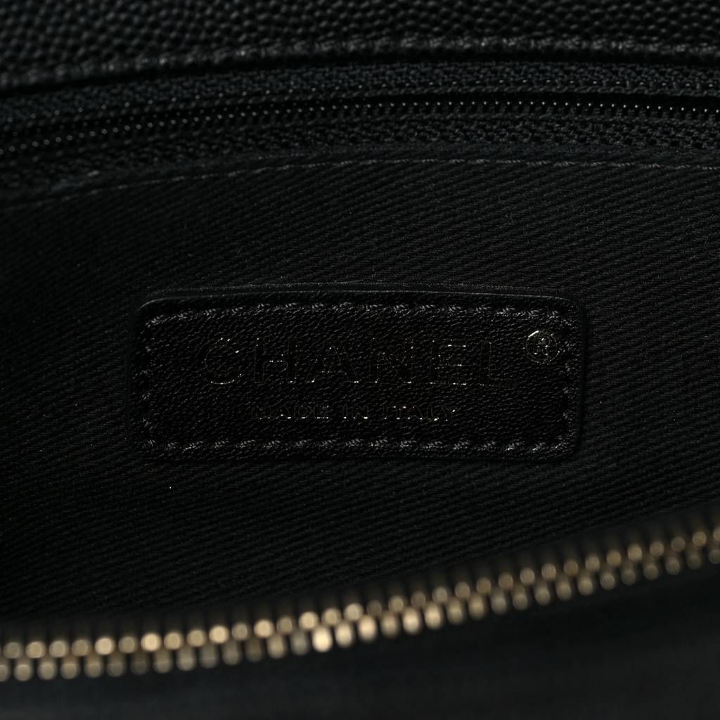 Ch*el caviar lizard embossed quilted small coco handle flap black gold hardware (29*18*11cm)