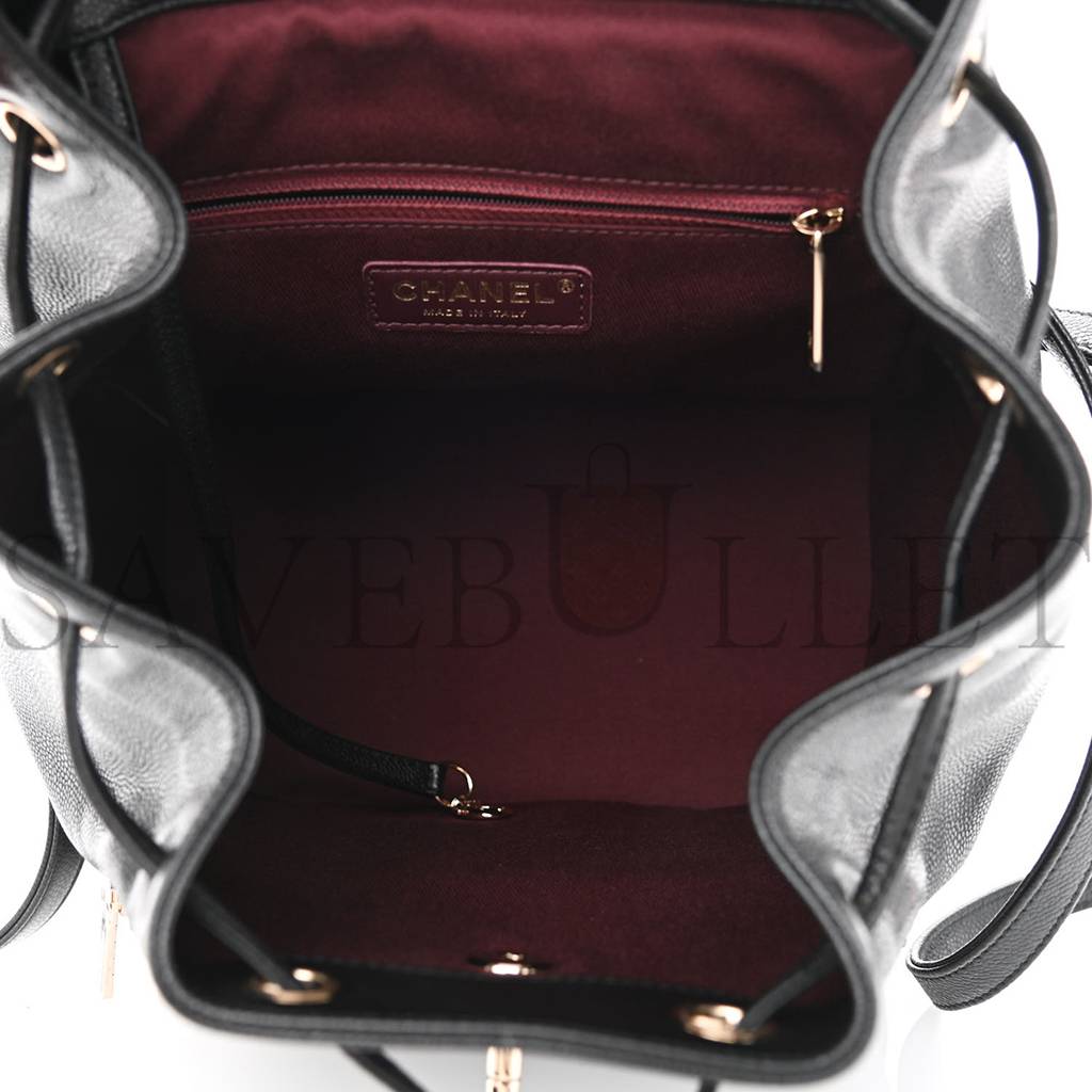 Ch*el caviar quilted business affinity backpack black rose gold hardware (23*23*15cm)