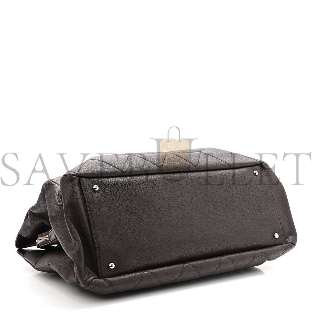 Ch*el caviar quilted xl timeless cc soft tote dark brown (33*20*13cm)