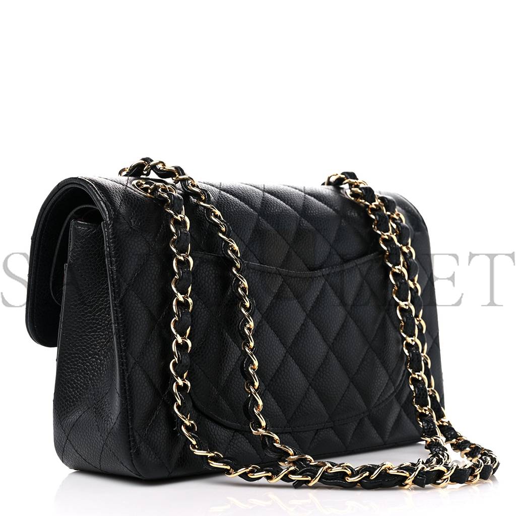 Ch*el caviar quilted small double flap black gold hardware (23*15*6cm)